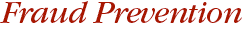 Fraud Prevention