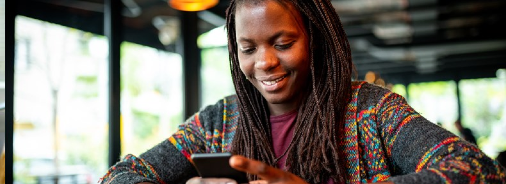 Woman using smartphone