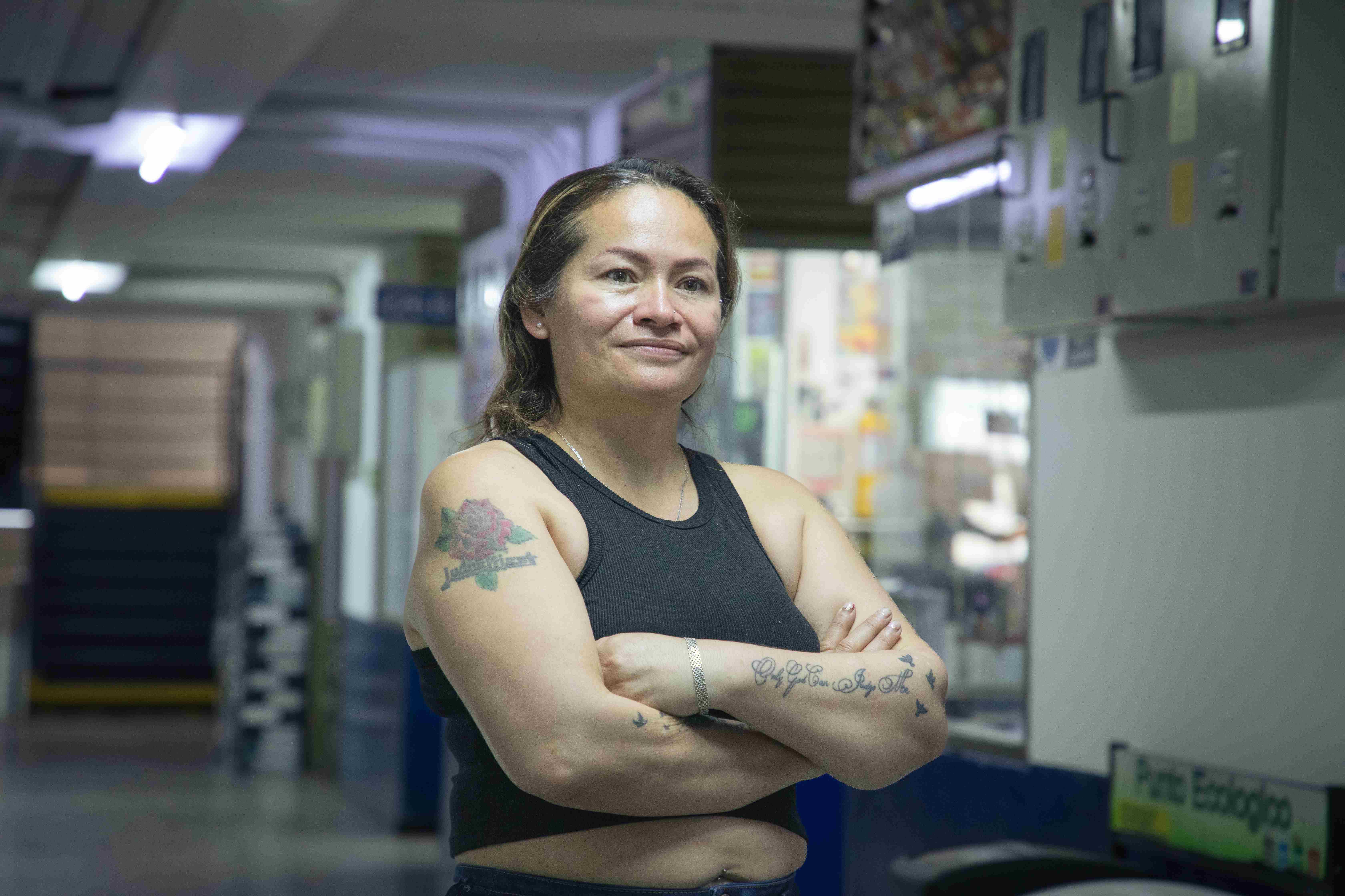 Rosa Rodrigues, the owner of Renacer, a stamping and branding firm in Colombia, at work.
