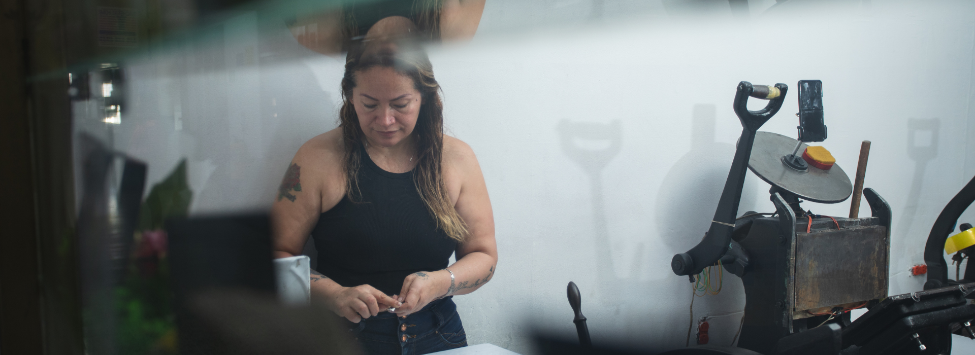 Rosa Rodrigues, the owner of Renancer, a stamping and branding firm in Colombia, at work. 