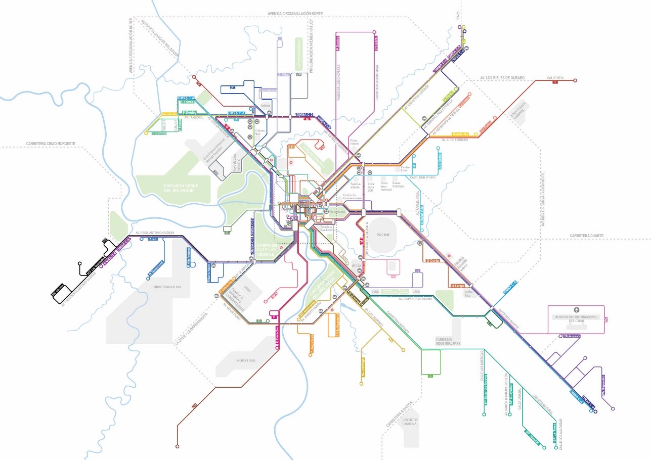 Following the community mapping effort, the DATUM team developed the first transit map for the city.